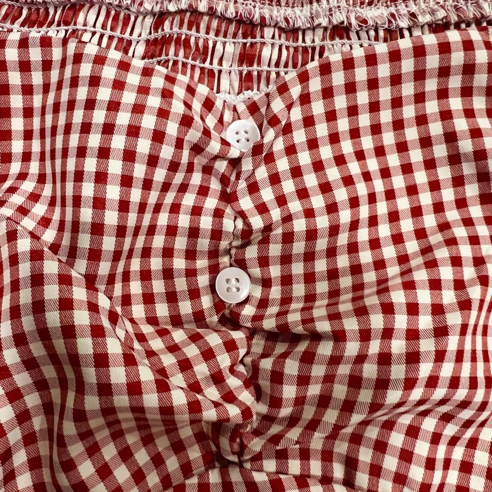 Red Gingham Women's Top - Picture 3 of 6